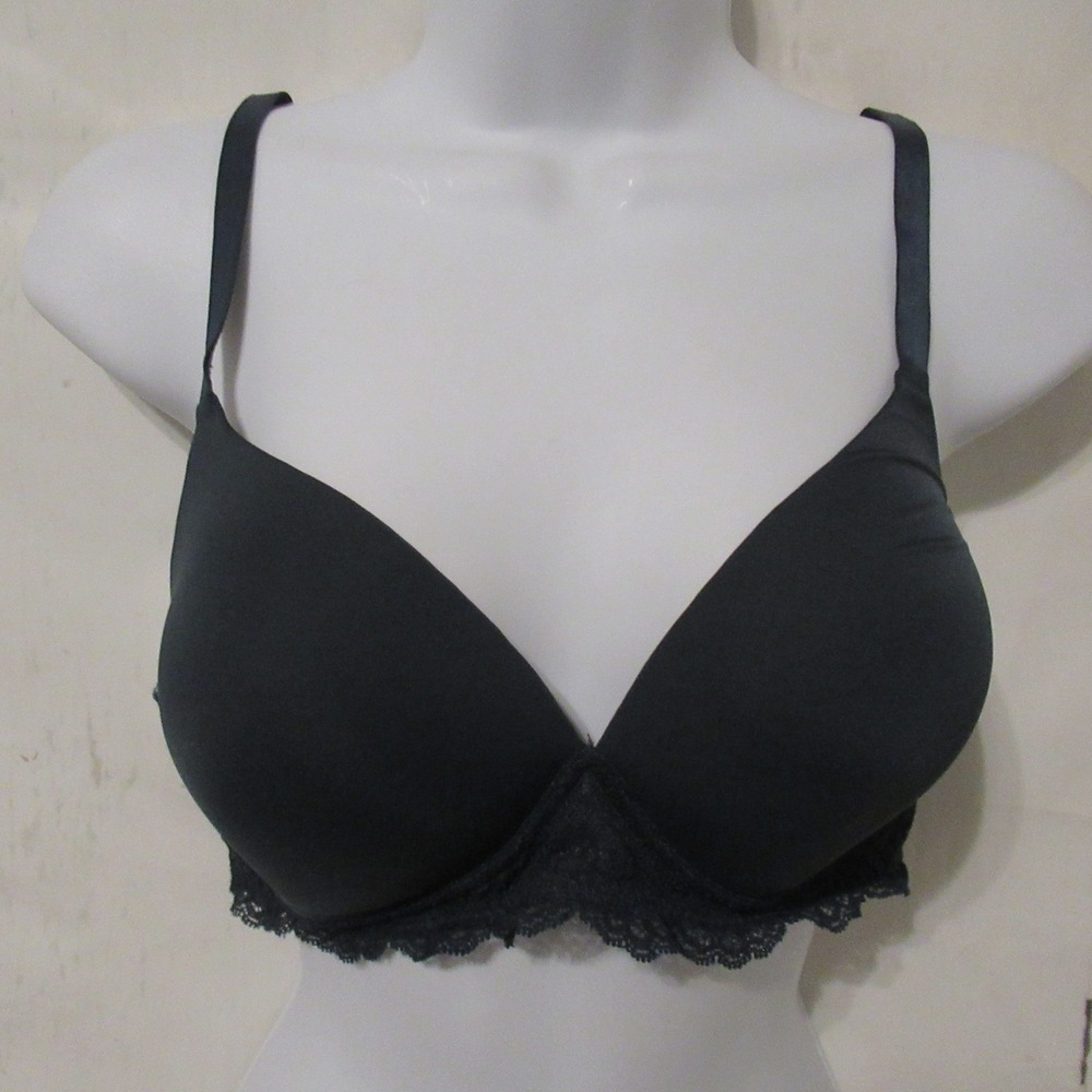 Gap Body Bra 36B Green Lace Everyday Wire Free Wireless Bralette Back Closure